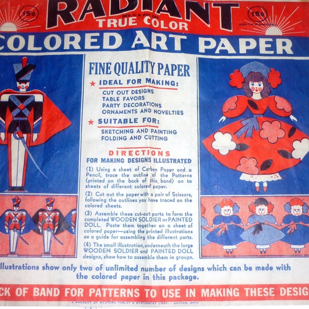 Vintage Radiant True‎ Color Art Paper Packaging Band Wrapper 1940s Ephemera